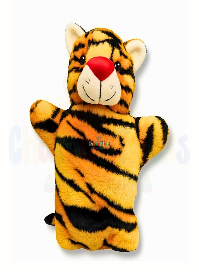 Chamantricks Storytelling Plush Puppets | Tiger | Lion | Monkey | Dog | Rabbit | Animal & Bird Hand Puppets for Kids (New Pack of 5) - Image 2